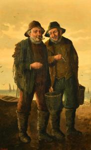 STOITZNER Konstantin 1863-1934,two fishermen standing on the shore,John Nicholson GB 2022-12-21
