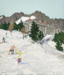 STOITZNER Siegfried 1892-1976,Winter joys in front of the Panhans Hotel on th,1924,Palais Dorotheum 2024-03-14