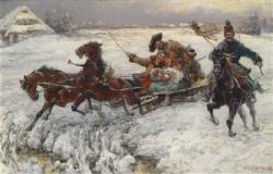 STOJANOW C. 1900-1900,Wild Sleigh Ride,Palais Dorotheum AT 2011-06-09