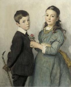 STOKES Adrian Scott 1854-1935,Portrait of a young boy and girl,1886,Christie's GB 2002-10-17