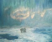 STOKES Frank Wilbert,Curtain Aurora Borealis with a Polar Bear, Bowdoin,Christie's 2000-04-18