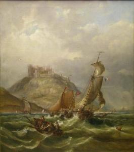 STOKES R,Sailing ships in a squall off Bamborough Castle,1861,Andrew Smith and Son GB 2007-02-20