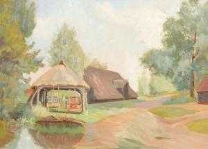 STOKOE Charles John,A View of Farm Buildings with a Cart in a Barn,John Nicholson GB 2020-09-25