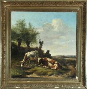 STOKVISH Hendrik 1768-1820,Hirte mit zwei Kühen auf der Weide,Allgauer DE 2015-07-09