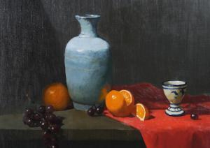STOLL Jerry 1900-1900,Still Life with Vase and Oranges,Burchard US 2015-07-26