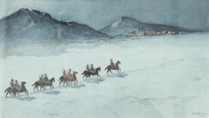 STOLYPINE Arcady 1896-1992,Colonne de cavalerie dans la neige,Damien Leclere FR 2013-04-13