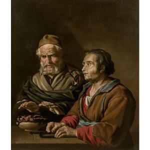 STOMER Matthias 1649-1702,Couple au brasier,Tajan FR 2022-06-22