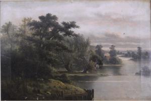 STONE A 1800-1900,River landscape with trees to bank,Canterbury Auction GB 2010-08-02