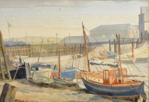 STONE Cyril 1912-2008,Boats at Rest, Newhaven, Sussex,John Nicholson GB 2017-02-01