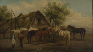 STONE J 1800-1900,Horses feeding in Landscapes,19th century,Tooveys Auction GB 2020-09-16