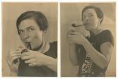 STONE Sasha,Portrait de Chantal Quenneville allumant sa pipe,1929,Millon & Associés 2017-11-07