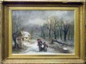 STONE W.R 1900-1900,Winter landscape with children,1878,David Lay GB 2012-01-19