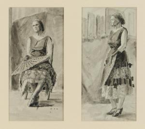 STONHAM Frederick Henry 1924-2003,FIGURE STUDIES,1949,Ross's Auctioneers and values IE 2023-10-11