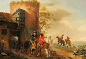 STOOP Dirck 1610-1681,The departure for the hunt,Palais Dorotheum AT 2019-12-18