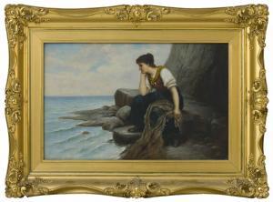 STOOPENDAAL Ferdinand 1850,Contemplation by the water's edge,Eldred's US 2016-06-23
