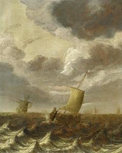 STOOTER Cornelis Leonardsz 1595-1655,Sailer at Stormy Sea,Van Ham DE 2017-11-17