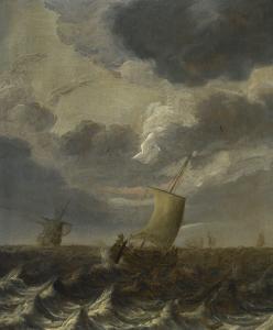 STOOTER Cornelis Leonardsz 1595-1655,SHIPS ON CHOPPY WATERS,Sotheby's GB 2017-05-03