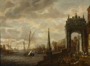STORCK Jacobus 1641-1687,Vue de port en Méditerranée,Rossini FR 2023-11-23