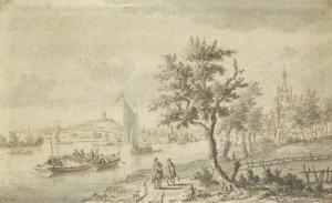 STORCK Johannes 1630-1673,Un paysage fluvial,Christie's GB 2004-03-18