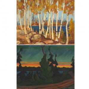 STOREY George Adolphus 1834-1919,SUNSET; BIRCH TREES,1929,Waddington's CA 2020-10-22