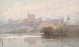 STORMONT Howard Gull 1844-1923,A moonlit view of Windsor castle and St. George',1899,John Nicholson 2021-06-23