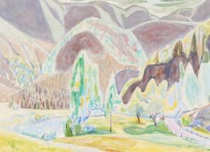 STORSTEIN Aage 1900-1983,Landscape with mountains,Bruun Rasmussen DK 2017-06-06