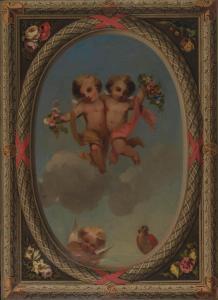 STORTENBEKER JOHANNES,Putti in the Clouds and a Bird,1856,AAG - Art & Antiques Group 2023-06-19