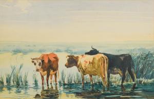 STORTENBEKER Pieter 1828-1898,Cows in a polder landscape,Cheffins GB 2020-07-29