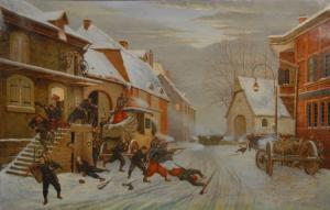 STORY JAMES E 1800-1800,SURPRISE AT DAYBREAK, AFTER DE NEUVINE,1888,Grogan & Co. US 2012-05-20