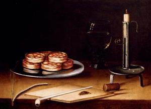 STOSKOPF Sebastian 1597-1657,Still life with pies on a pewter plate,1640 circa,Christie's 2007-04-19