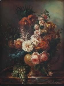 STOURTON J.A,A still life of flowers with grapes on a ledge,Christie's GB 2013-05-01