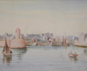 STOWELL Flaxney 1846-1916,Boats in a harbour,Fieldings Auctioneers Limited GB 2014-02-08