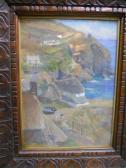 STRACHEY Henry 1863,Cornish Fishing Harbour Scene and Rocky Coastline,Cheffins GB 2012-10-25