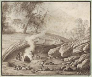 STRACK Ludwig Philipp,Die Ziegen Grotte auf dem Etna / nach der Natur ge,Galerie Bassenge 2018-11-30