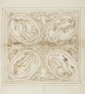 STRADA JACOPO 1515-1588,Design for a square tray with Kronos, Zeus, Venus ,Bonhams GB 2013-10-30