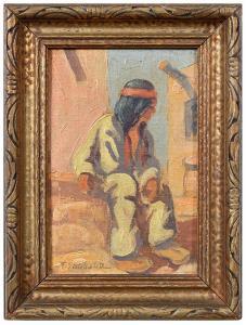 STRAHALM / Franz S. Frank 1879-1935,Seated Native American,Brunk Auctions US 2020-07-31