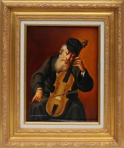 STRAKE Abraham 1903-1987,Jewish Man Playing Viol,1952,Ro Gallery US 2023-12-14