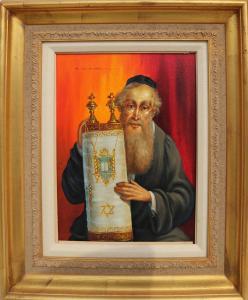STRAKE Abraham 1903-1987,Rabbi with Torah (15-F),1957,Ro Gallery US 2023-12-15
