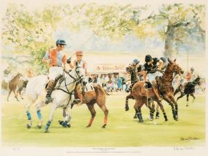 STRAKER Edwin 1921-2011,The Prince of Wales playing Polo,1989,Graham Budd GB 2019-07-15