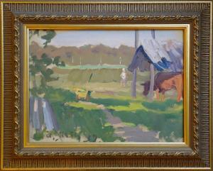 Strals Aleksandrs 1879-1947,Landscape with a cow,1939,Antonija LV 2019-11-05