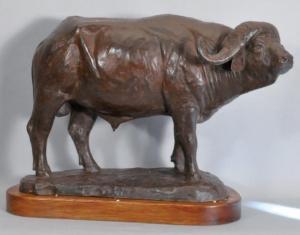 STRAND Staffan 1943,African Buffalo Bronze à patine noire,EVE FR 2011-11-21