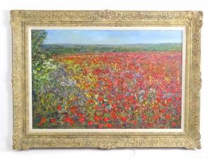 STRANG Michael J. 1942-2021,Poppy Field,Claydon Auctioneers UK 2022-12-30
