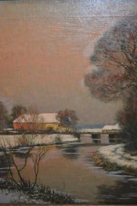 STRANGE Christopher William 1902-1931,a winter river scene with distant f,Lawrences of Bletchingley 2020-03-17