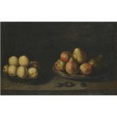 STRASBOURG SCHOOL (XVII),A STILL LIFE WITH APRICOTS ON A WICKER BASKET AND ,Sotheby's GB 2011-04-14
