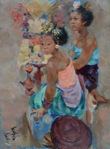STRASSER Roland 1895-1974,Two Balinese Girls with Offerings,Larasati ID 2023-04-01