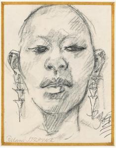 STRASSER Roland 1895-1974,Woman with traditional earrings,Zeeuws NL 2023-06-07