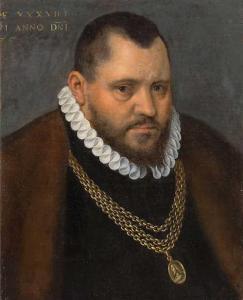 STRAUCH Lorenz,Portrait of a nobleman with collar and gold chain,1580,Galerie Koller 2021-03-26