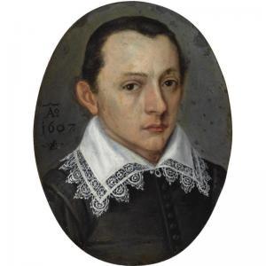 STRAUCH Lorenz 1554-1630,PORTRAIT OF A YOUNG MAN, HEAD AND SHOULDERS, IN A ,Sotheby's GB 2009-05-05
