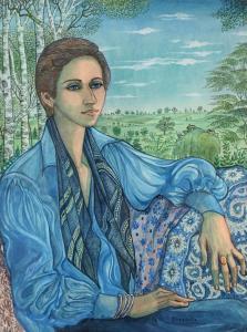 STREBELLE Jean Marie 1916-1989,Femme assise en bleu,De Maigret FR 2023-07-07