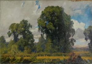 STREETON Arthur Ernest 1867-1943,Landscape with figure harvesting,Eastbourne GB 2024-01-09